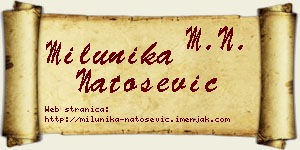 Milunika Natošević vizit kartica
